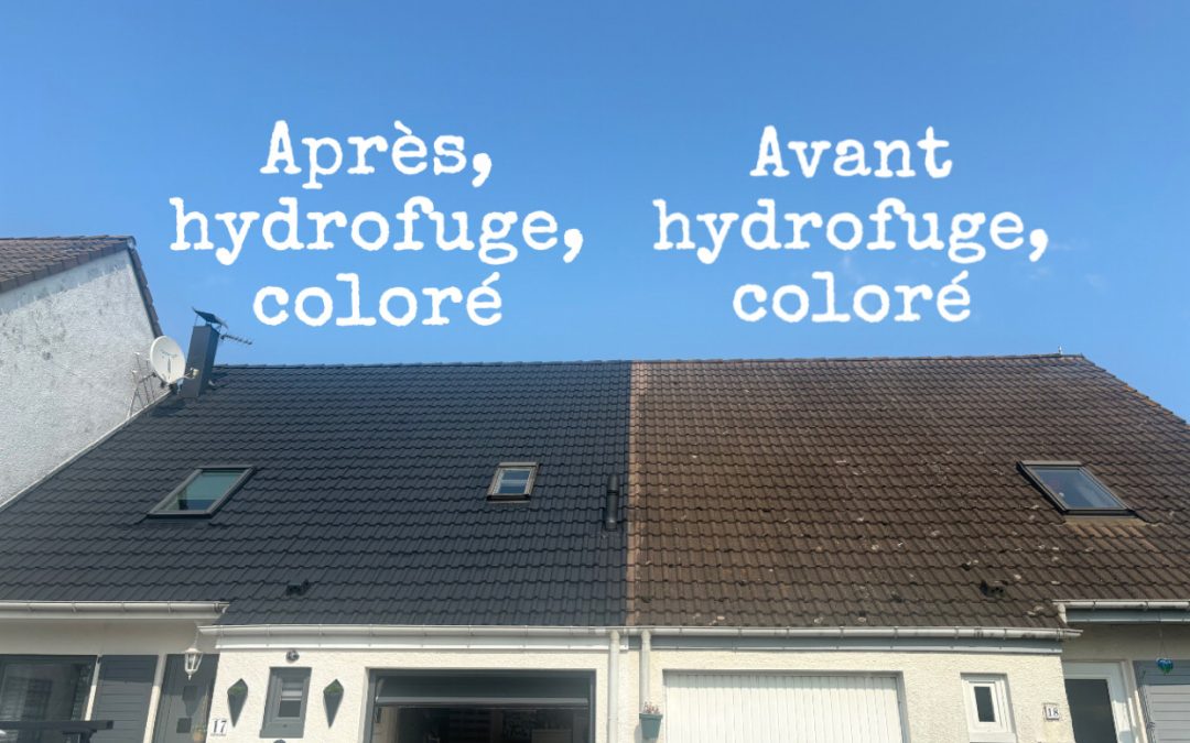 Application d’un traitement hydrofuge coloré sur toiture à Épieds