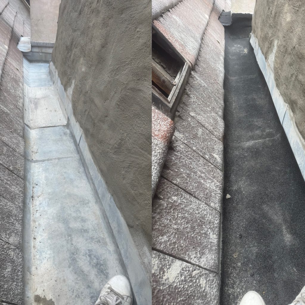 nettoyage et étanchéité de chéneau sur toiture à Bois-le-Roi