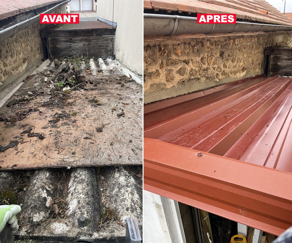 Remplacement de toiture avec des tôle en bac acier